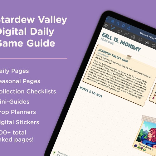 Stardew Valley Planner Guide and Checklist Includes Update Etsy Canada