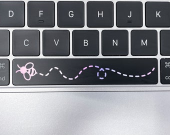 Bee Spacebar Decal for MacBooks, Laptops, and Mechanical Keyboards | Flying Honey Bee Springtime Keyboard Sticker