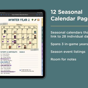 Guide et planificateur mis à jour de Stardew Valley 1.6 pour les lecteurs GoodNotes et PDF image 2