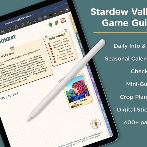 Stardew Valley Printable Game Guide & Planner Etsy