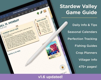 Guide et planificateur mis à jour de Stardew Valley 1.6 pour les lecteurs GoodNotes et PDF