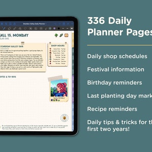 Guide et planificateur mis à jour de Stardew Valley 1.6 pour les lecteurs GoodNotes et PDF image 3