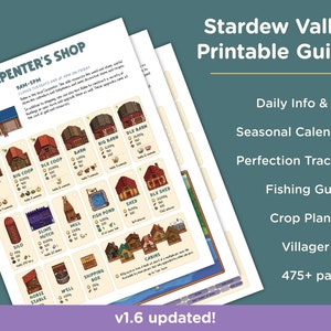 Guide et agenda de jeu imprimables Stardew Valley 1.6