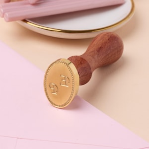 Sceau de cire personnalisé ovale - Initiale - Monogramme -