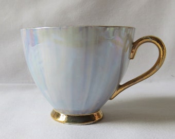 Tuscan China Cup, Pearlised Grey, Gilt Edge, 1960s