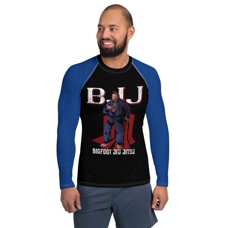 Funny Bigfoot Jiu Jitsu Rash Guard, BJJ, MMA, Martial Arts Men's Rash