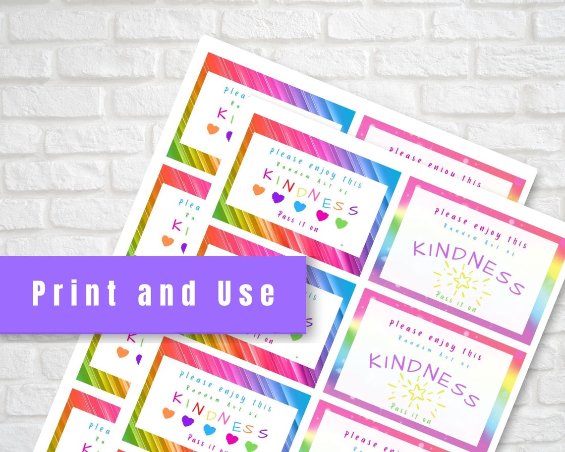 Random Acts Of Kindness Gift Tags Thank You Tags Print At Home Etsy