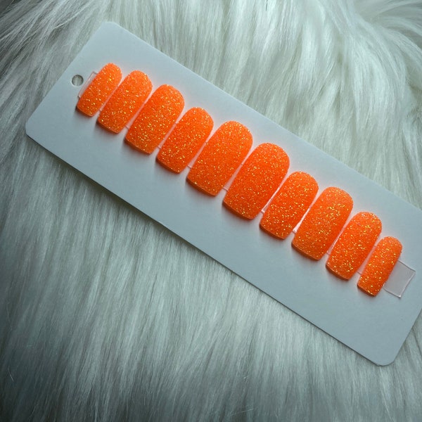Neon Orange Press on Nails