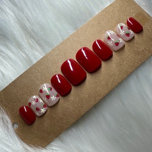 Strawberry Press on Nails