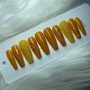 Orange Fall Press On Nails