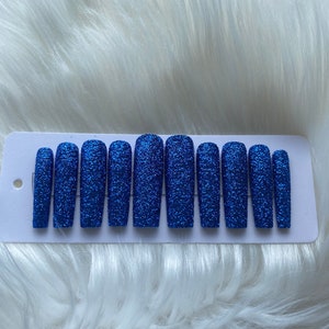 Royal Blue Glitter Press on Nails