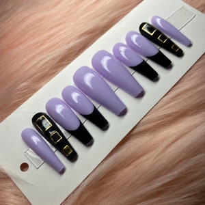 Lavender Press on Nails
