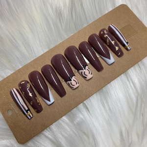 Brown Fall Press on Nails