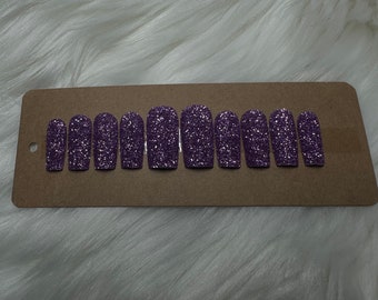 Sunset Purple Glitter Press on Nails