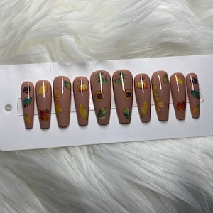 Fall Leaves Press On Nails