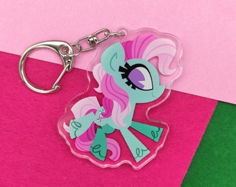 Minty Acrylic Charm Keychain