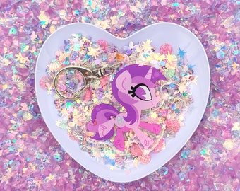 Amethyst Star Acrylic Charm Keychain