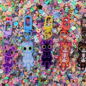 Cute Cat Acrylic Charm Keychains