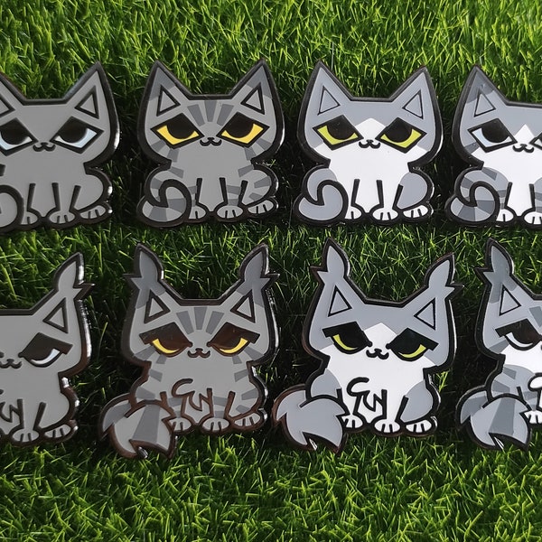 Grey Cats Hard Enamel Pins