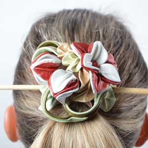 leather hairpin flowers