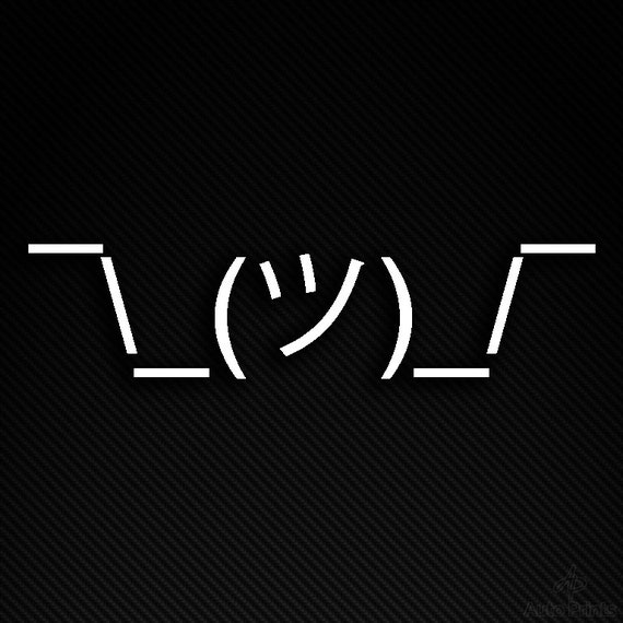 Shrug Emoji Sticker Gesture Unicode Text Type Emoticon Etsy