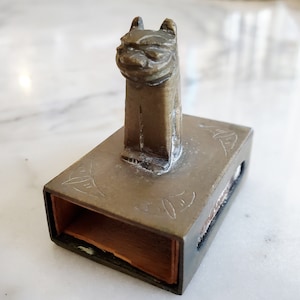 Brass Foo Dog Holder For Wood Match Box, China