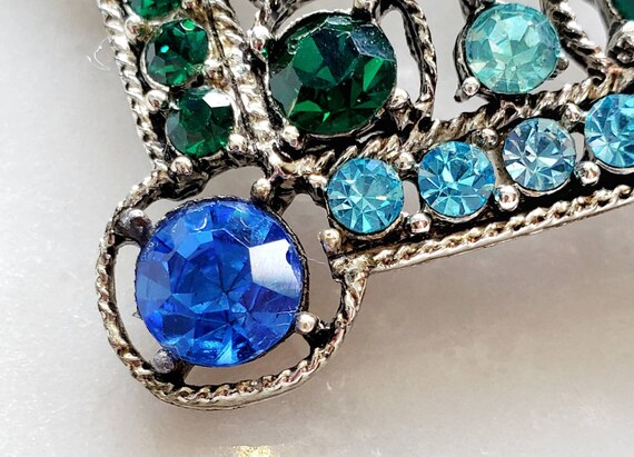 Weiss Blues and Greens Rhinestone Diamond Shape B… - image 10