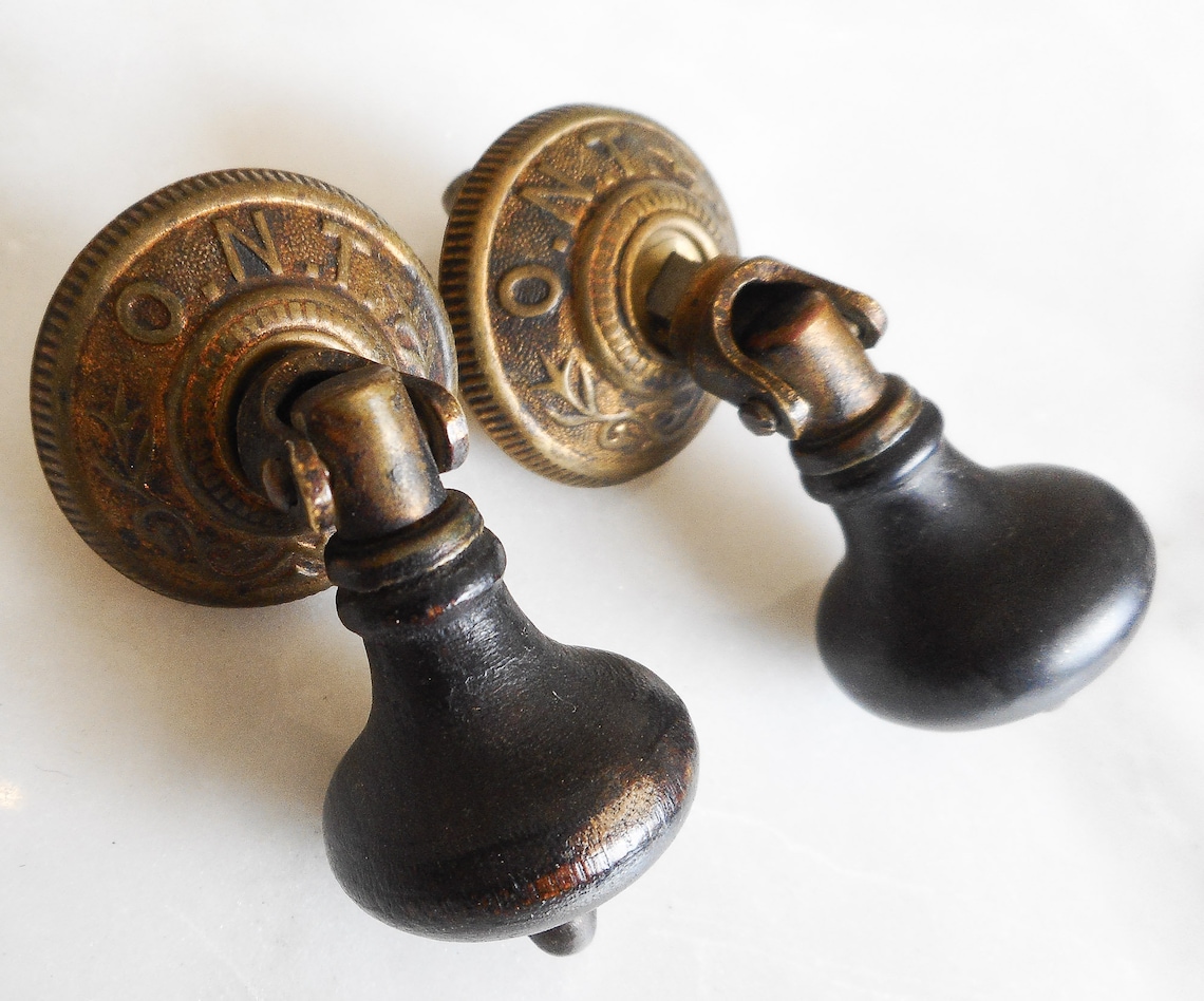 Teardrop 3 Inch Pendant Drawer Pull With O.N.T. Stamped Brass Etsy