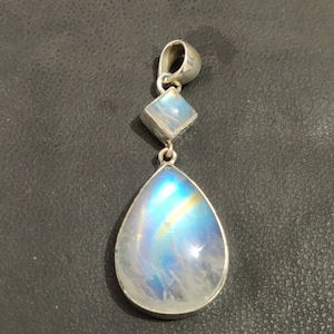 Super Flashy Moon Stone pendant, Moon Stone pendant , Rainbow moon stone pendant, women pendant, silver pendant,