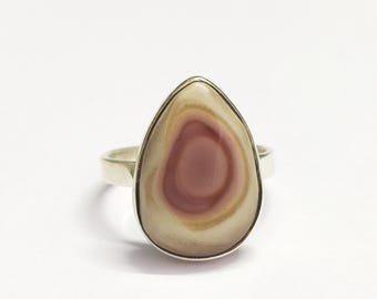 素敵なモンタナアゲートリング、モンタナアゲートシルバーリング、女性