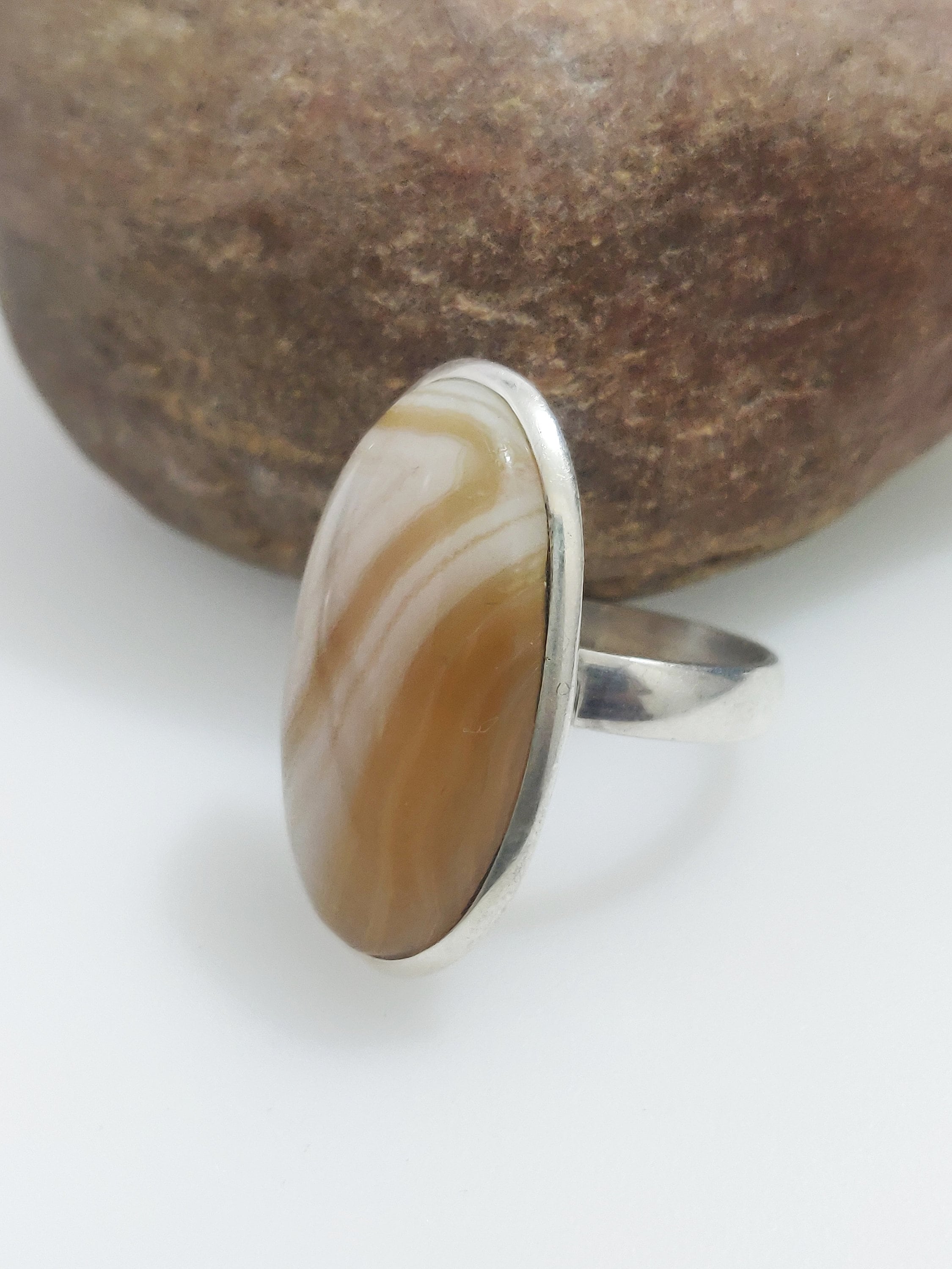 新品モンタナアゲート　シルバーリング 素敵なモンタナアゲートリング、モンタナアゲートシルバーリング、女性