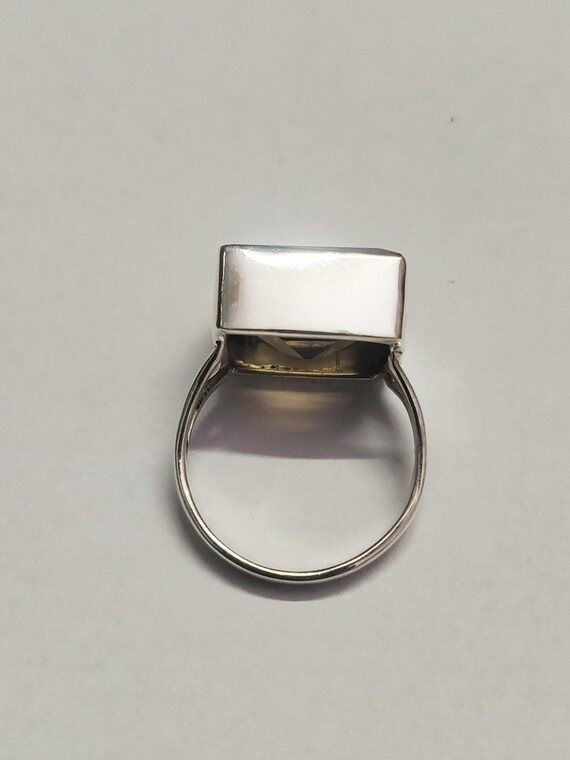 ANELLO BRONZO QUARZO FUME' GIOIELLO ARTIGIANALE