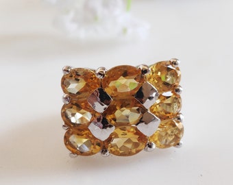 Natural Citrine Ring, Citrine Ring, Citrine Silver Ring, Sterling Silver Ring, Women Ring