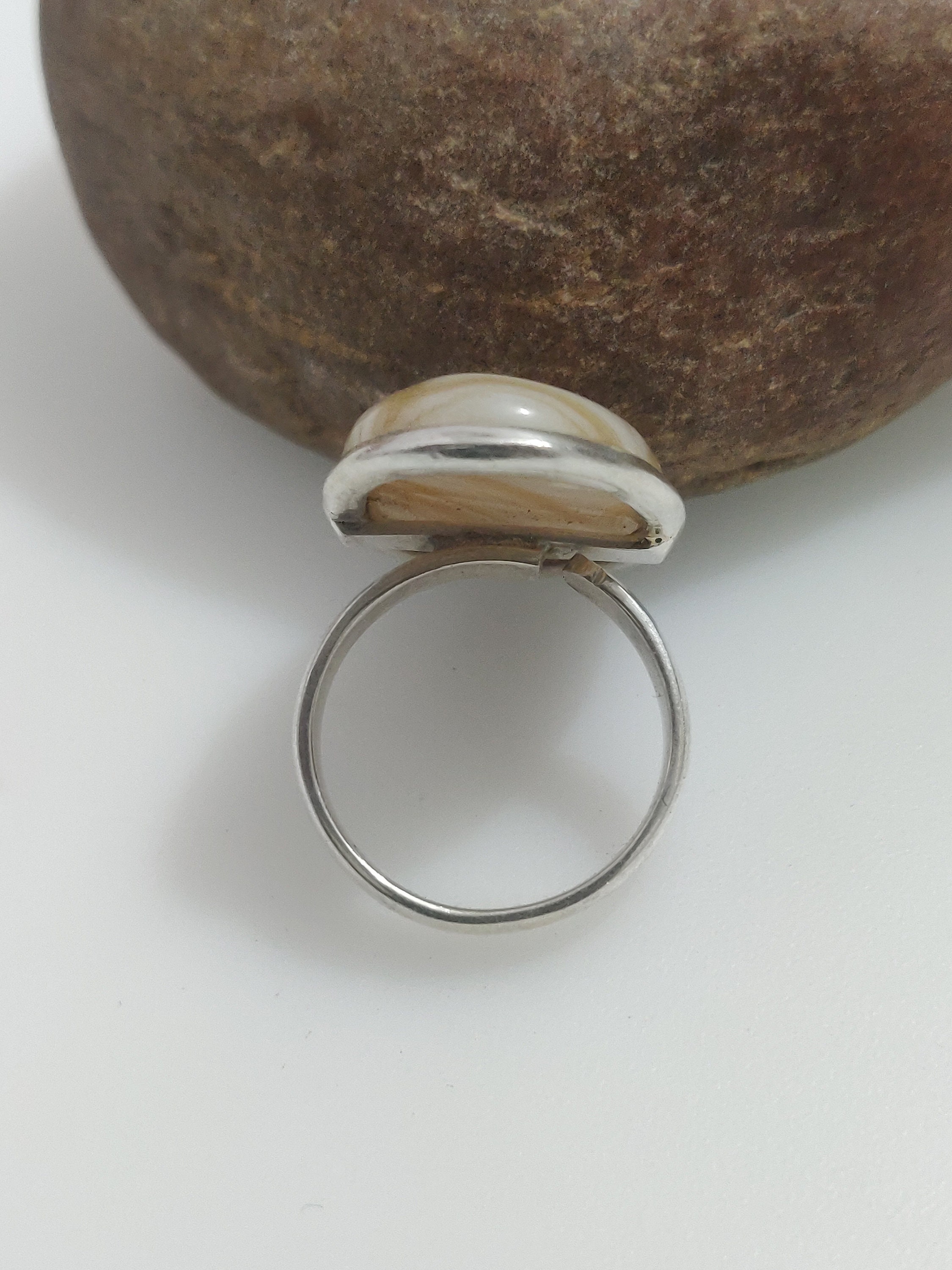 素敵なモンタナアゲートリング、モンタナアゲートシルバーリング、女性