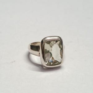 Natural prasiolite Ring,prasiolite Silver Ring,925 Silver Ring, Women Ring,
