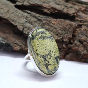 Heena Jasper Ring,Green Jasper Ring,Jasper Silver Ring,Women Ring, Sterling silver Ring,