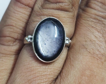 Bague en pierre de soleil iolite, belle bague en pierre de soleil iolite, bague en argent sterling, bague pour femme, bague pour fille, bague en pierres précieuses