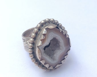 Vintage Style Drusy Ring, Drusy Ring, Druzy Silver Ring, Women Ring, Sterling Silver 925 Ring, Drusy Ring