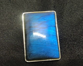 Large Labradorite Ring, Blue Labradorite Ring, Labradorite Silver Ring, Women Ring, Gemstone Ring, Sterling Silver Ring,