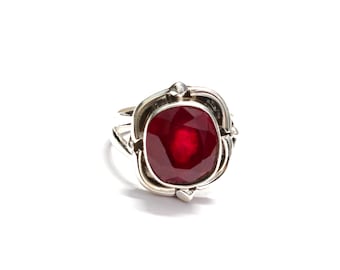 Natural Ruby Ring,Ruby 925 Silver Ring,Women Ring, Sterling silver Ring,Ruby Ring,Silver Ring