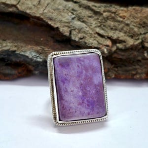 Large Sugilite Ring, Sugilite Gemstone Ring, Sugilite Silver Ring,Women Ring, Sterling silver Ring,