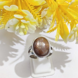 Natural Sunstone Ring , Sunstone Ring, Sunstone Silver Ring, Full Flashy Sunstone Ring, Ring For Women , Gemstone Silver Ring, Sunstone