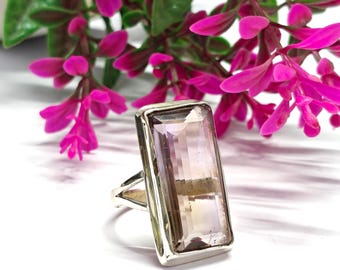 Anello in argento sterling con ametrina: Anello in argento con ametrina, Anello da donna, Anello in argento sterling, Anello con pietra grande