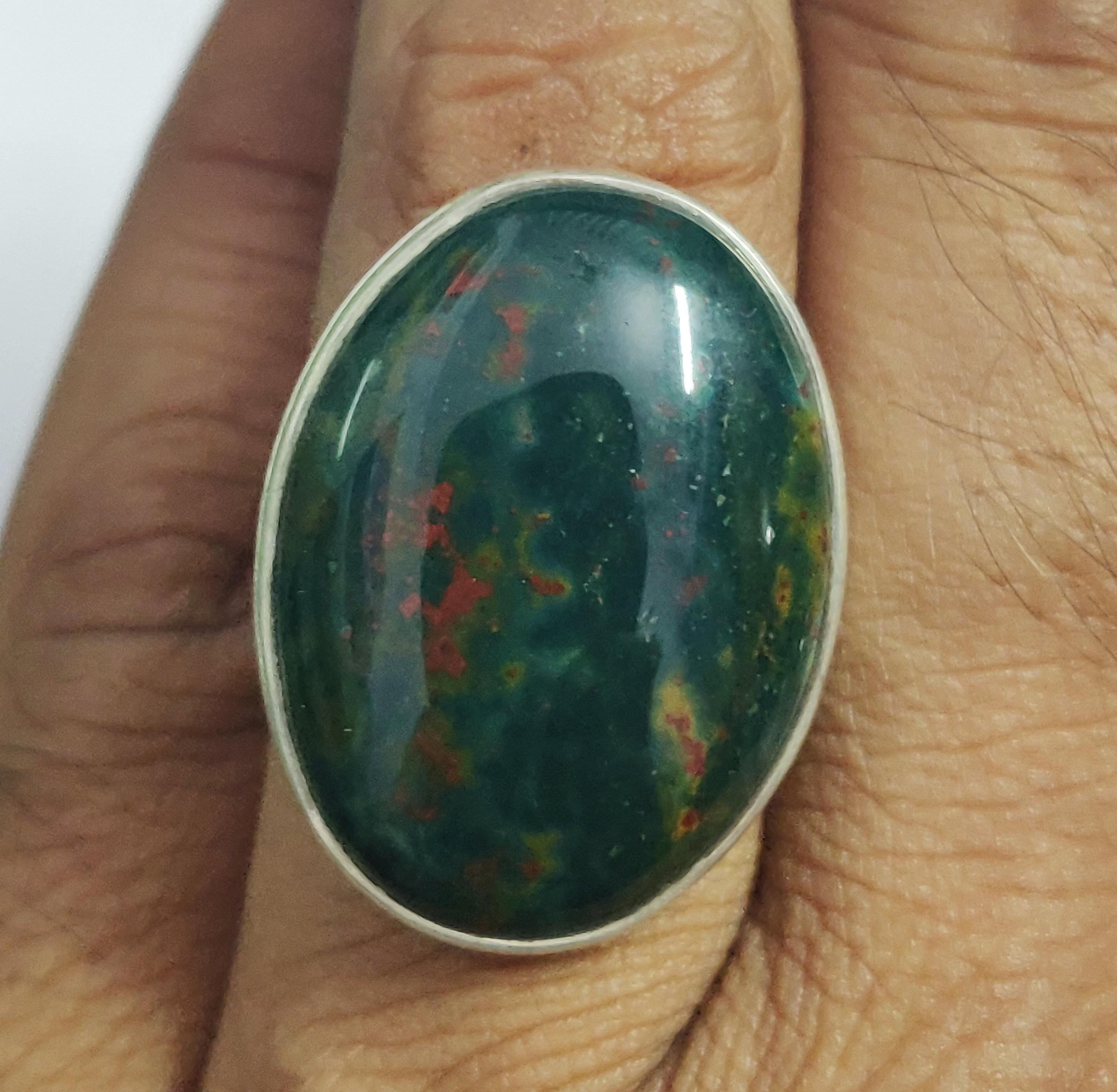 Bloodstone Ring, Bloodstone Silver Ring, Women Ring, Sterling Silver Ring, Gemstone Ring