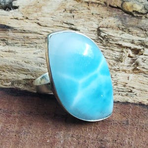 Larimar Ring, Larimar Silver Ring, Sterling Silver Ring, Women Ring, Gemstone Ring, Larimar Silver Ring