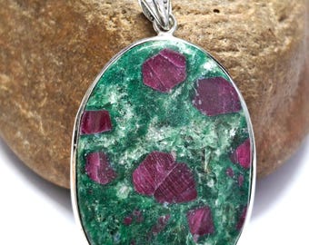 Ruby Fuchsite Pendant,Ruby Fuchsite Silver pendant,Women Pendant, Sterling silver Pendant