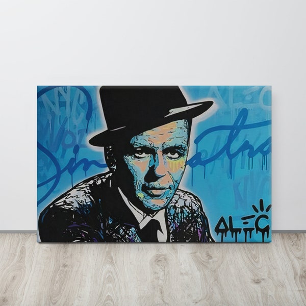 Alec Monopoly Canvas Print Frank Sinatra Modern Art For Wall Decor Street Art Graffiti For Wall Framed And Ready To Hang Picture