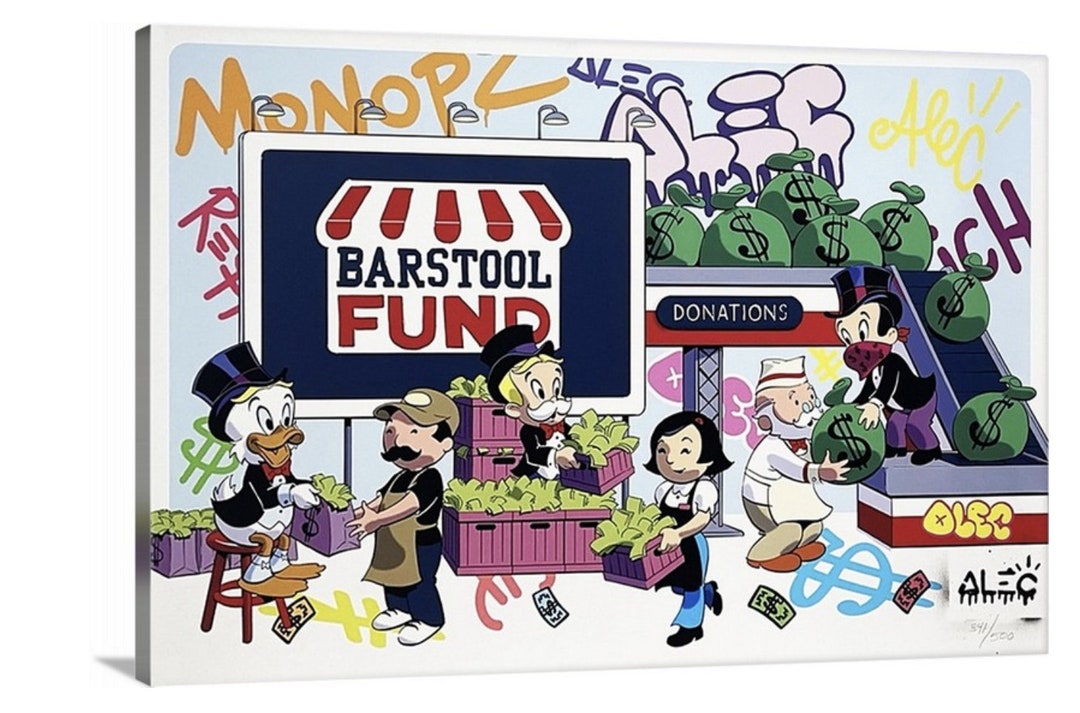 Alec Monopoly Canvas Print Barstool Fund Modern Art for House or Office Decoration Alec Art