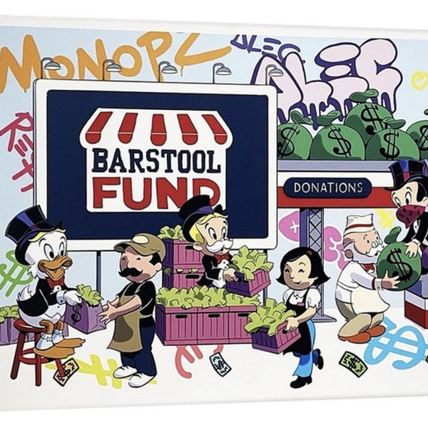 Alec Monopoly Canvas Print Barstool Fund Modern Art For House Or Office Decoration Alec Art Framed Picture For Wall Modern Art For Wall