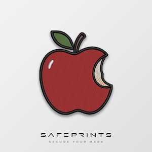 Bitten Apple Embroidery Design, 5 Sizes, Back To School Design, Apple Embroidery File, Trendy Teacher Design, Teacher Embroidery